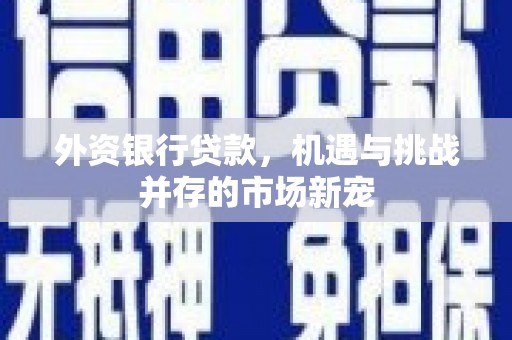 吴起外资银行贷款，机遇与挑战并存的市场新宠
