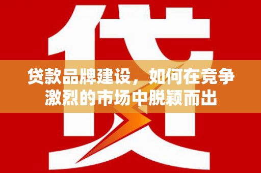 吴起贷款品牌建设，如何在竞争激烈的市场中脱颖而出