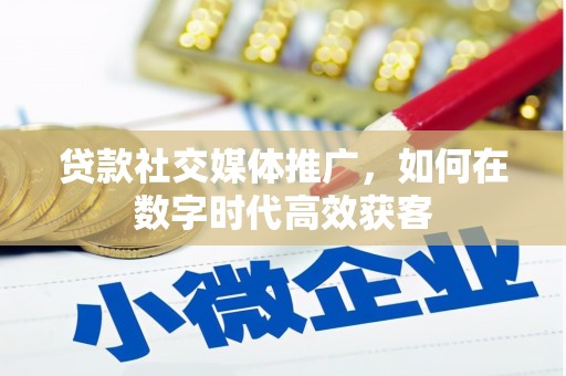 吴起贷款社交媒体推广，如何在数字时代高效获客