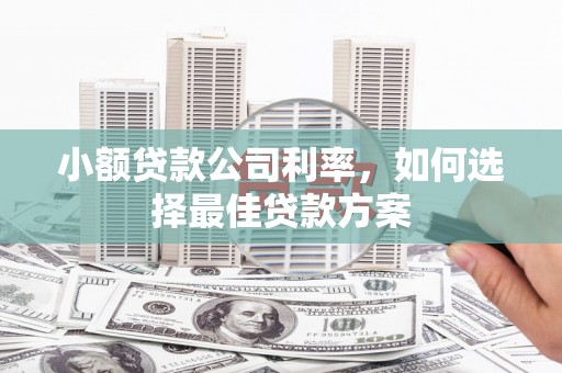 吴起小额贷款公司利率，如何选择最佳贷款方案