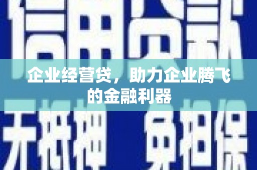 吴起企业经营贷，助力企业腾飞的金融利器