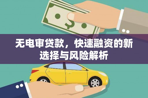 吴起无电审贷款，快速融资的新选择与风险解析