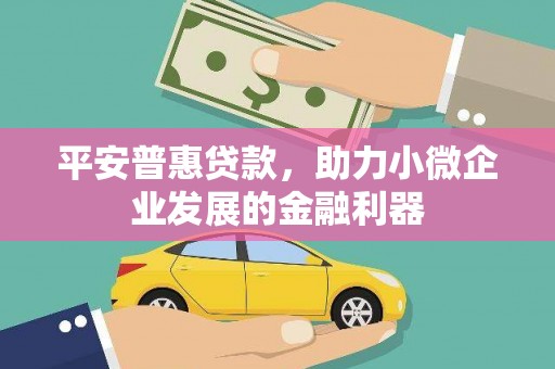 吴起平安普惠贷款，助力小微企业发展的金融利器
