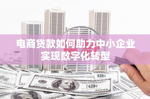 吴起电商贷款如何助力中小企业实现数字化转型