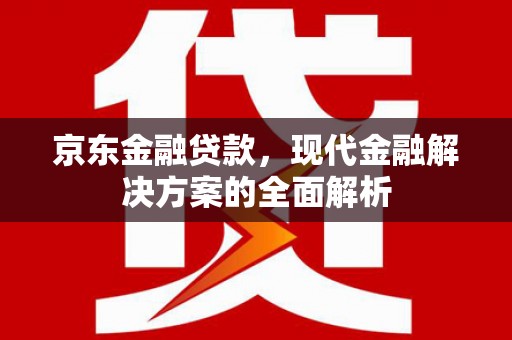 吴起京东金融贷款，现代金融解决方案的全面解析