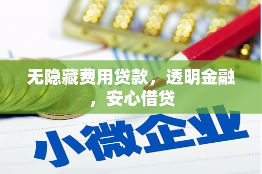 吴起无隐藏费用贷款，透明金融，安心借贷