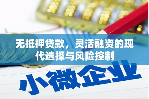 吴起无抵押贷款，灵活融资的现代选择与风险控制