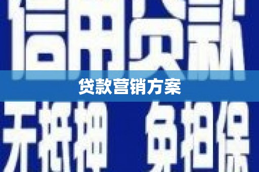 吴起贷款营销方案