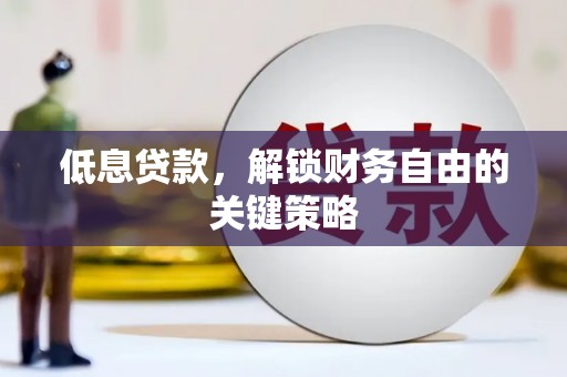 吴起低息贷款，解锁财务自由的关键策略