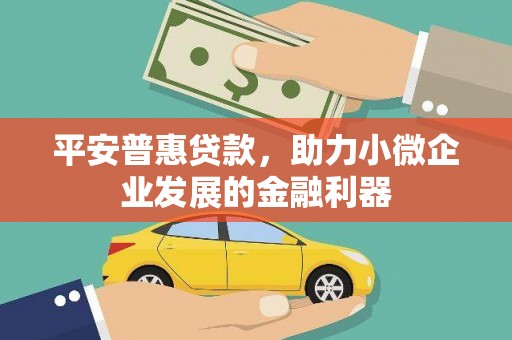 吴起平安普惠贷款，助力小微企业发展的金融利器