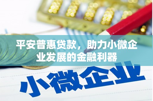 吴起平安普惠贷款，助力小微企业发展的金融利器