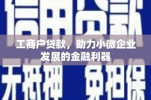 吴起工商户贷款，助力小微企业发展的金融利器