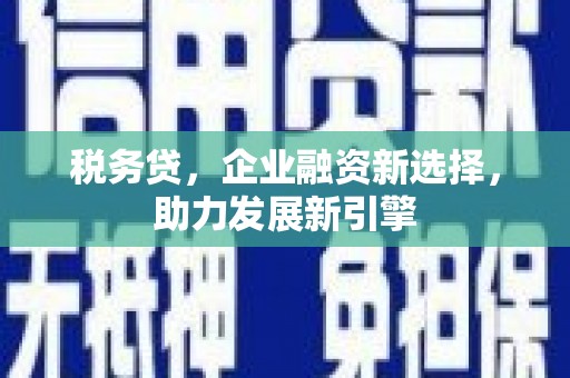 吴起税务贷，企业融资新选择，助力发展新引擎