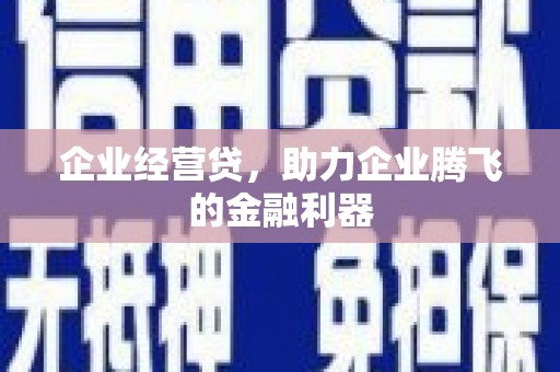 吴起企业经营贷，助力企业腾飞的金融利器