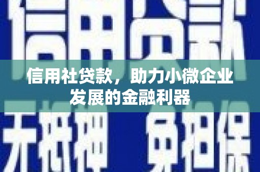 吴起信用社贷款，助力小微企业发展的金融利器