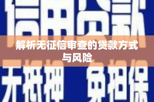 吴起解析无征信审查的贷款方式与风险
