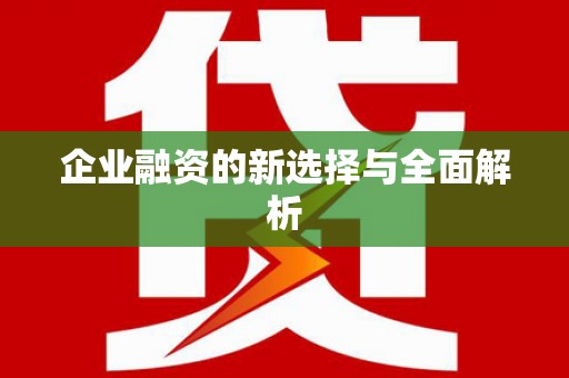 吴起企业融资的新选择与全面解析