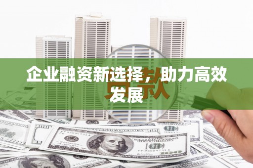 吴起企业融资新选择，助力高效发展