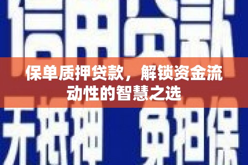 吴起保单质押贷款，解锁资金流动性的智慧之选